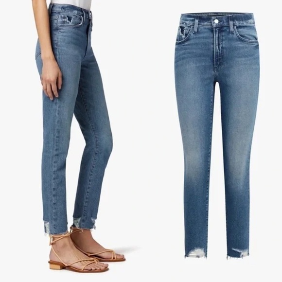 Joe’s Jeans The Charlie High Rise Skinny Crop Denim Size 26 Medium wash distress - Picture 9 of 9